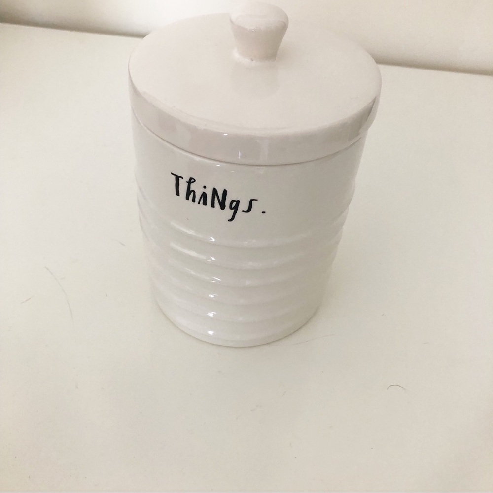 Rae Dunn Things Jar - Ribbed Small Container - Picture 4 of 4